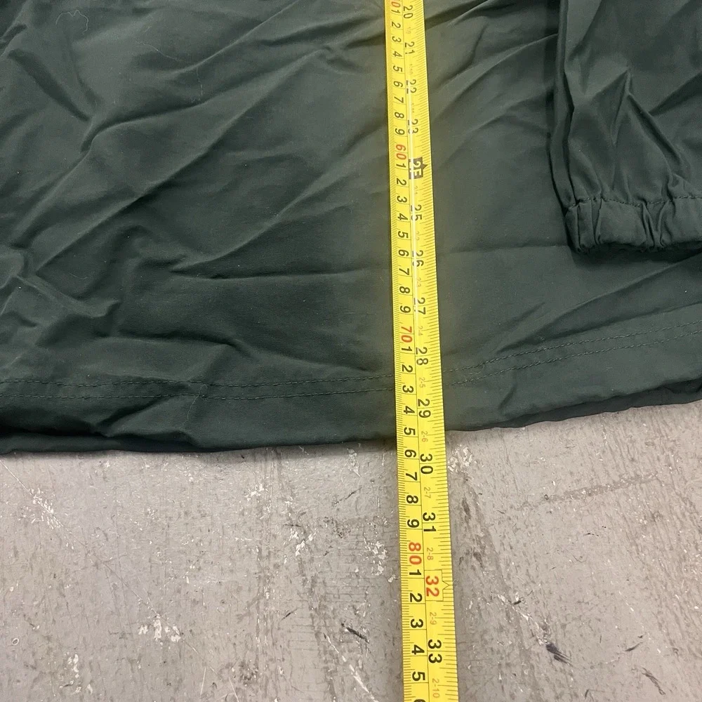 LL Bean Men's Green Full Zip Lightweight Stowaway Rain Jacket Hooded‎ Size L